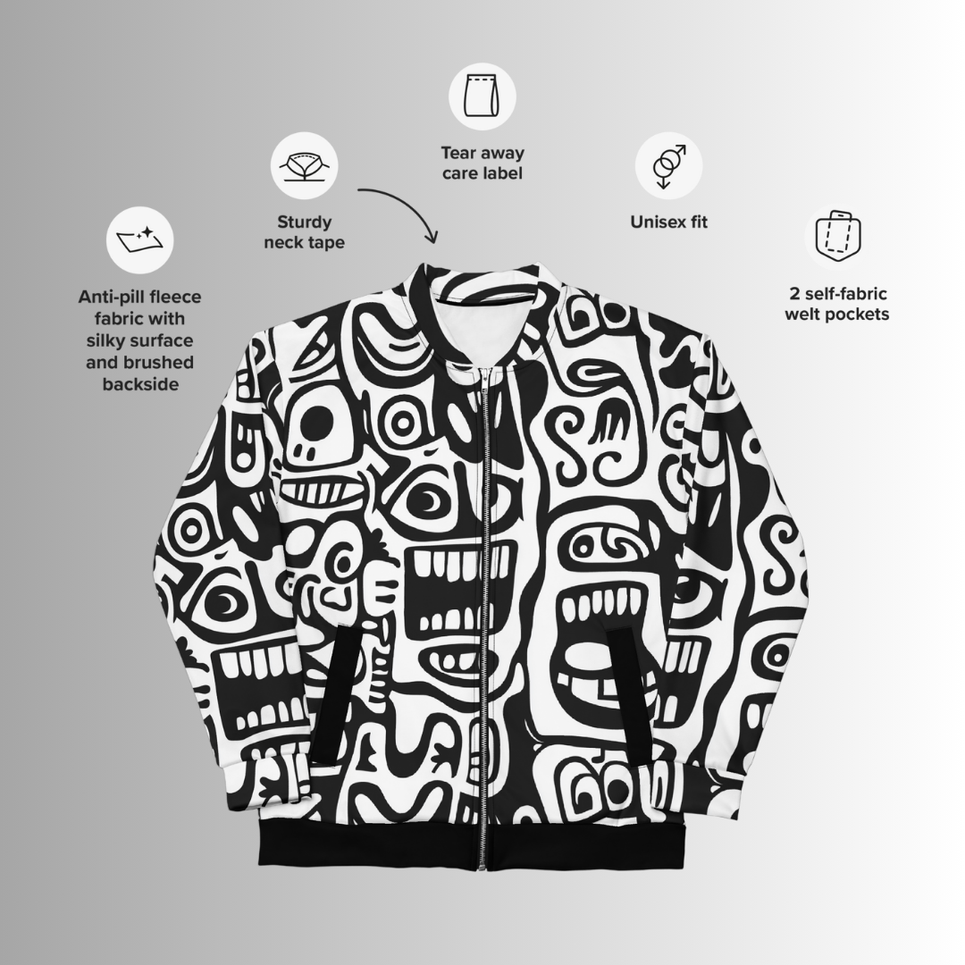 TOTEMIC VIBES Unisex Bomber Jacket (D05)
