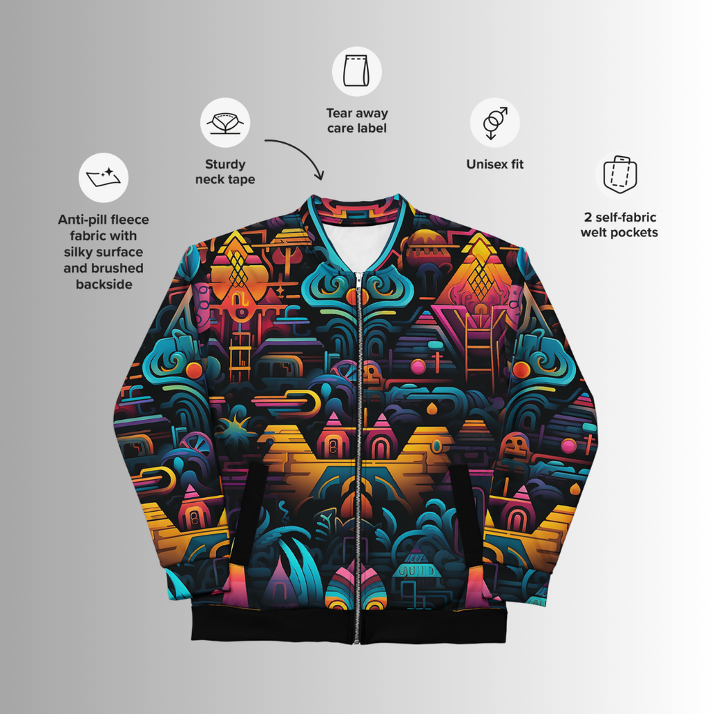SACRED GEOMETRIP Unisex Bomber Jacket (D02)