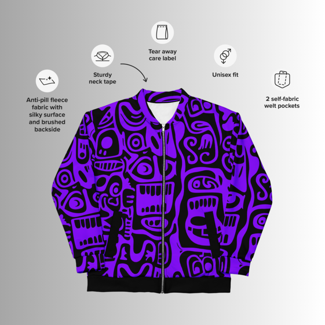 TOTEMIC VIBES VIOLET - special edition Unisex Bomber Jacket (D10)