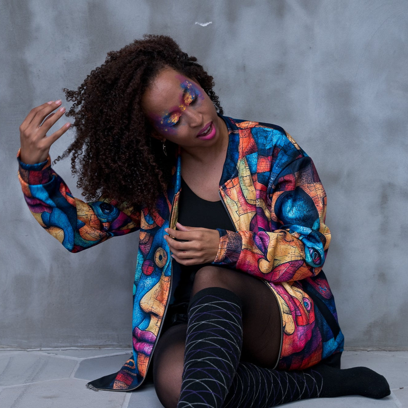 FEMME FRACTALE Unisex Bomber Jacket (D08)