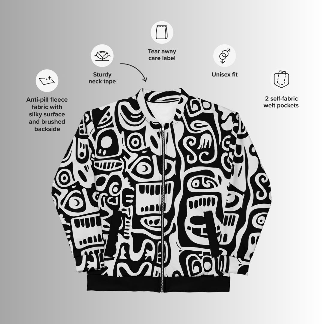 TOTEMI VIBES (inverted) Unisex Bomber Jacket (D05)