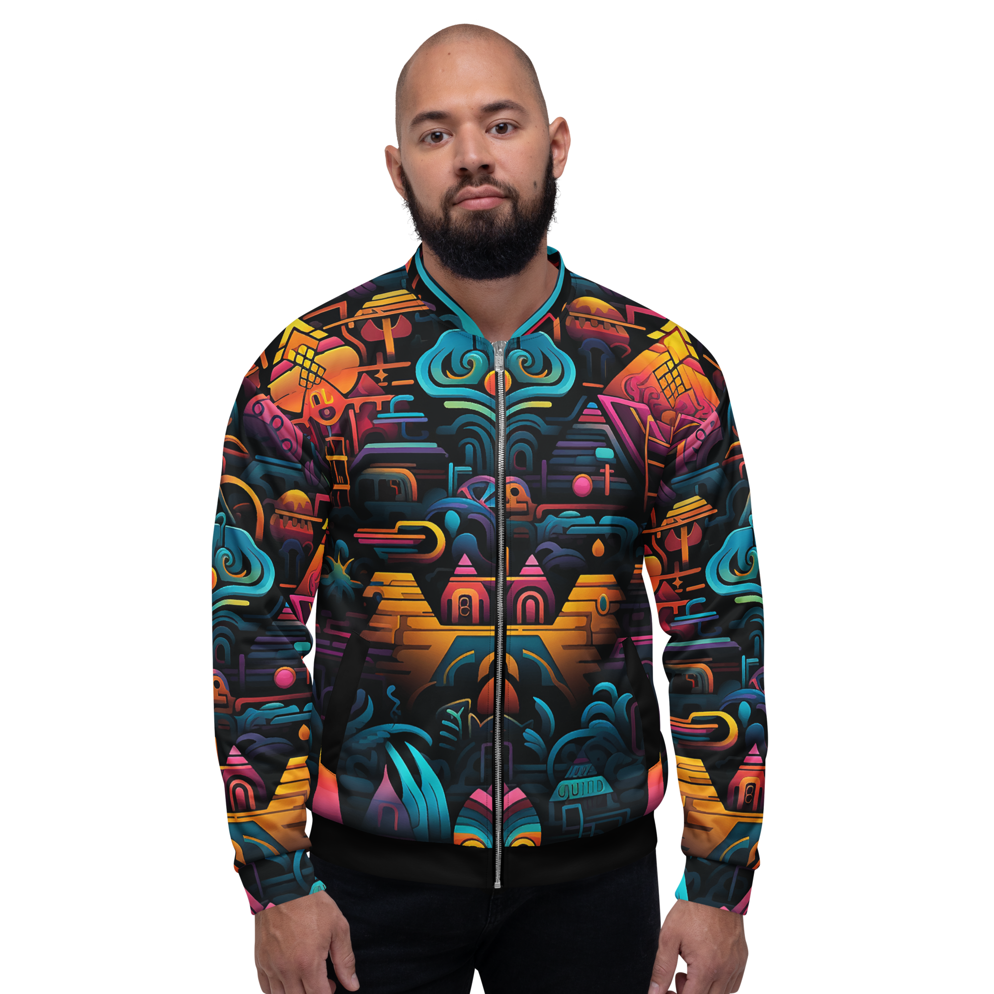 SACRED GEOMETRIP Unisex Bomber Jacket (D02)