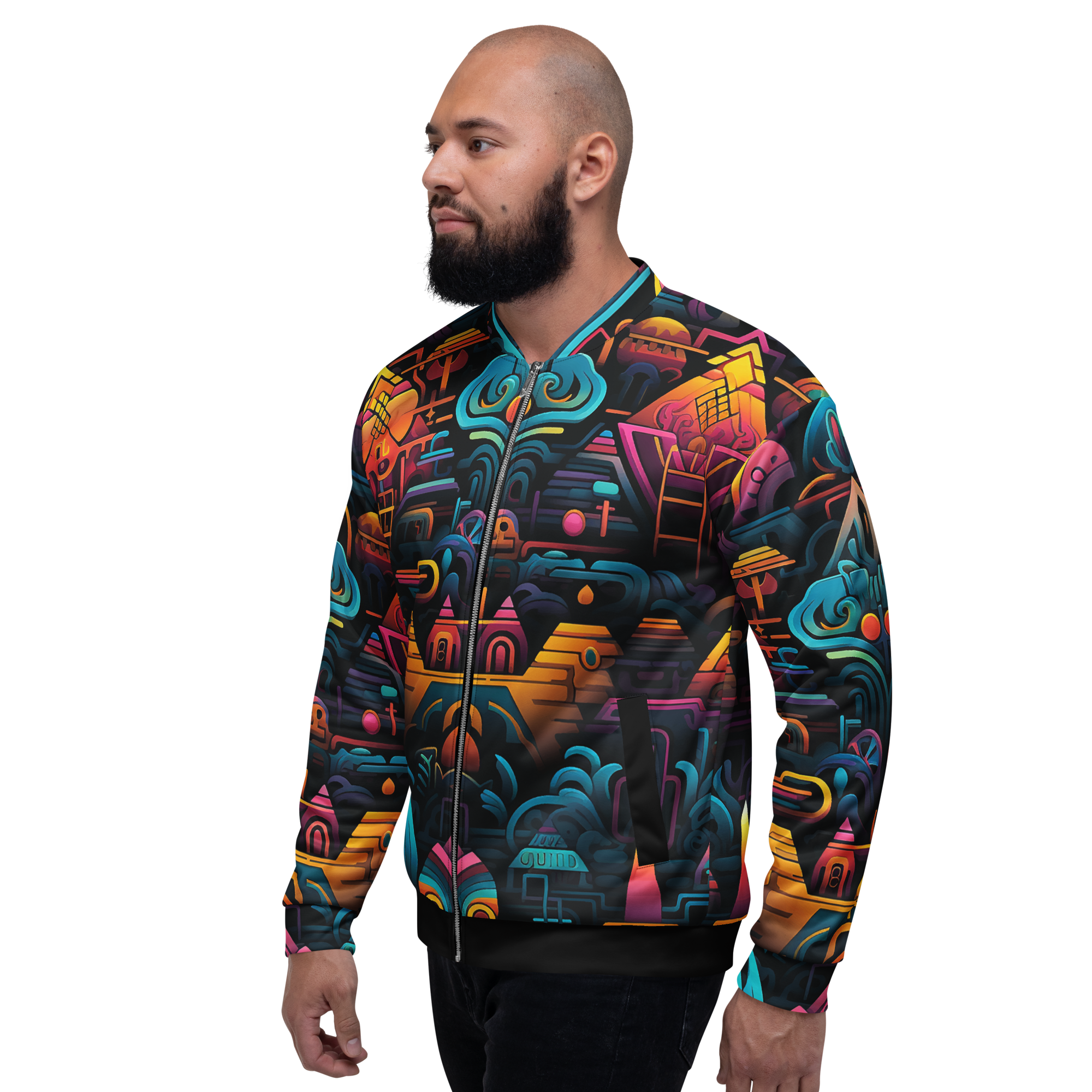 SACRED GEOMETRIP Unisex Bomber Jacket (D02)